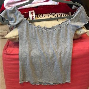 Ribbed off the shoulder top